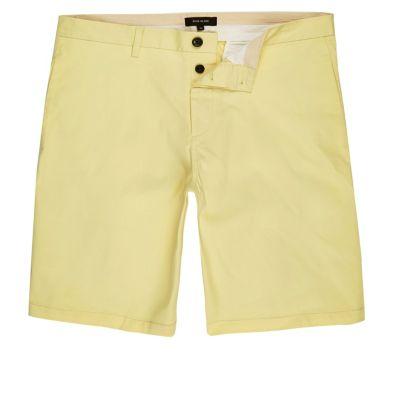 River Island Mensyellow Slim Fit Chino Shorts