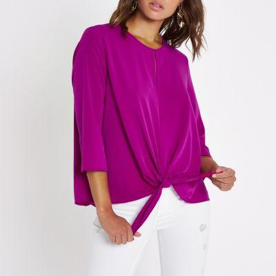 River Island Womens Bright Knot Side Top