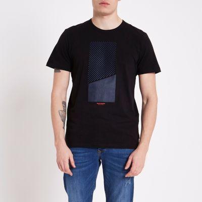 River Island Mens Jack And Jones Stripe Logo T-shirt