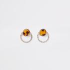 River Island Womens Gold Color Tortoise Rhinestone Stud Earring