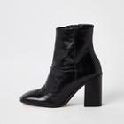 River Island Womens Leather Square Toe Ankle Boots