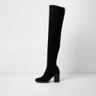 River Island Womens Studded Over The Knee Block Heel Boots