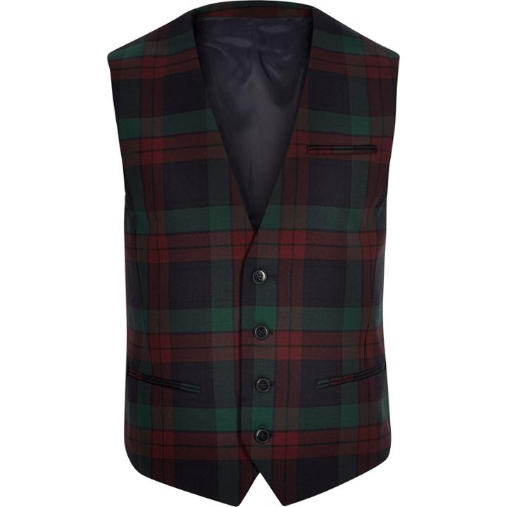 River Island Mensdark Vito Wool-blend Plaid Vest