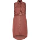 River Island Womens Plus Twist Front Midi Shirt Dress