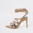 River Island Womens Lace-up Skinny Heel Sandal