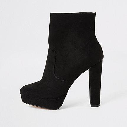 River Island Womens Faux Suede Platform Wide Fit Boots