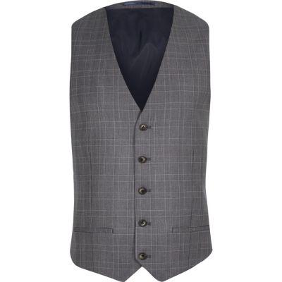 River Island Mens Checked Vest