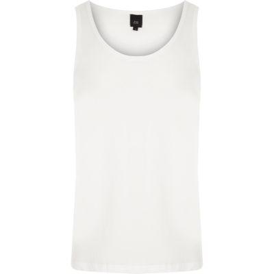 River Island Mens White Scoop Neckk Top