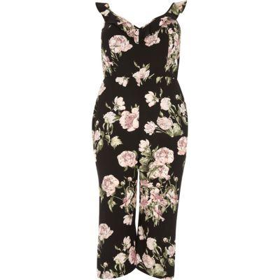 River Island Womens Plus Floral Print Jumpsuit