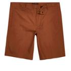 River Island Mens Rust Sateen Skinny Fit Bermuda Shorts