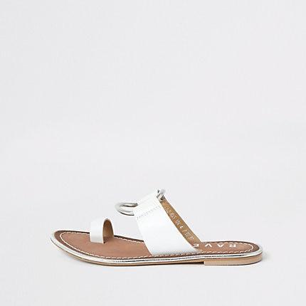 River Island Womens Ravel White Ring Front Sandal