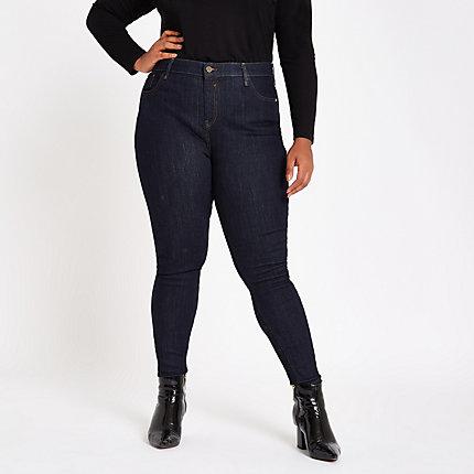 River Island Womens Plus Mid Rise Skinny Amelie Jeans