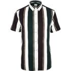 River Island Mens Big And Tall White Stripe Short Sleeve Shirt