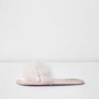 River Island Womens Embellished Feather Slippers