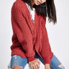 River Island Womens Pink Cable Knit Cardigan