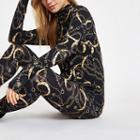 River Island Womens Chain Print Turtle Neck Top