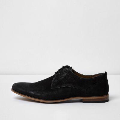 River Island Mens Waxed Leather Lace-up Smart Shoes