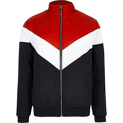 River Island Mens Chevron Funnel Neck Padded Jacket