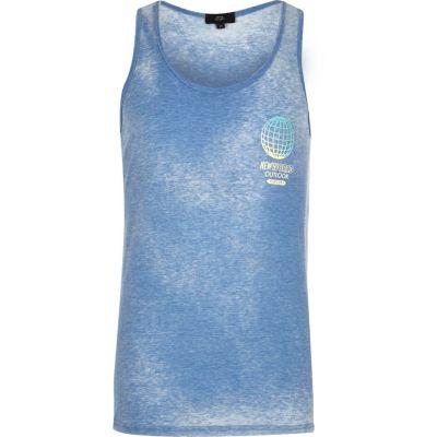 River Island Mens 'new World' Print Vest