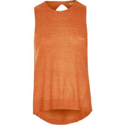 River Island Womens Rust Wrap Back Top