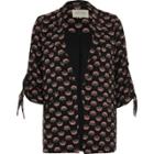 River Island Womens Fan Print Tie Sleeve Blazer