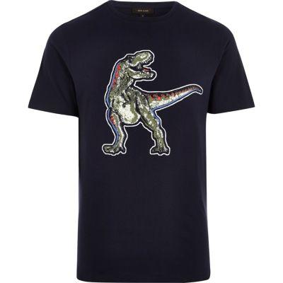 River Island Mens Dinosaur Slim Fit T-shirt
