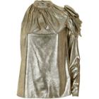 River Island Womens Gold Metallic One Shoulder Top