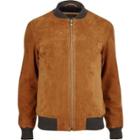 River Island Mens Suede Bomber Jacket