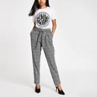 River Island Womens Petite Check Jersey Tapered Pants