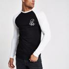 River Island Mens R96 Muscle Fit Long Sleeve T-shirt