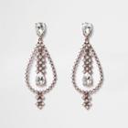 River Island Womens Rose Gold Tone Teardrop Dangle Earrings