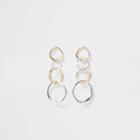 River Island Womens Silver And Gold Colour Ring Drop Earrings