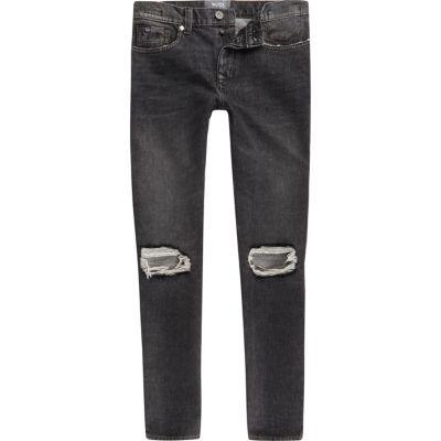 River Island Mens Warp Distressed Stretch Skinny Jeans