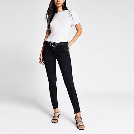 River Island Womens Short Puff Sleeve T-shirt