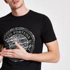 River Island Mens 'fortuna' Silver Foil Slim Fit T-shirt