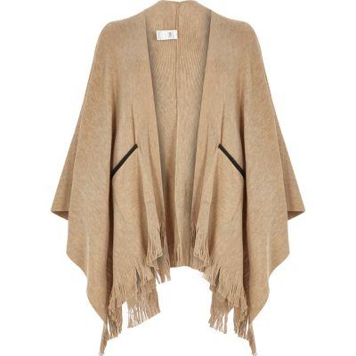River Island Fine Knitted Fringed Cape