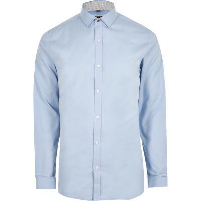 River Island Mens Twill Slim Fit Long Sleeve Shirt