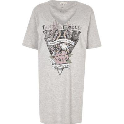 River Island Womens Print Ring Choker Oversized Band T-shirt