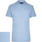 River Island Menslight Waffle Reverse Collar Polo Shirt