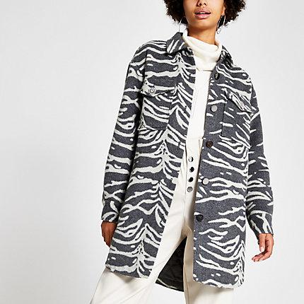 River Island Womens Zebra Print Overshirt