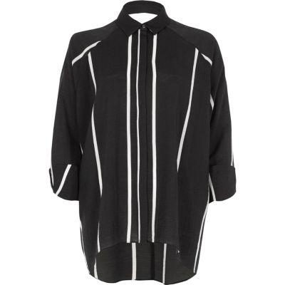 River Island Womens Stripe Cut Out Back Shirt