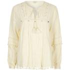 River Island Womens Pom Pom Trim Lace Yoke Top