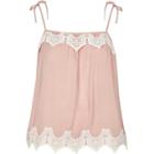River Island Womens Cutwork Lace Tie Shoulder Cami Top