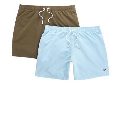 River Island Mens And Light Blue Swim Trunks Pack