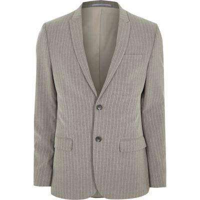 River Island Mens Stripe Peak Lapel Suit Jacket