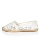 River Island Womens White Lace Espadrille Shoes