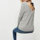 River Island Womens Petite Marl Tie Back Top