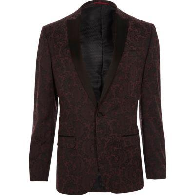 River Island Mens Satin Peak Lapel Slim Fit Blazer