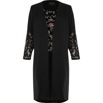 River Island Womens Floral Embroidered Duster Jacket