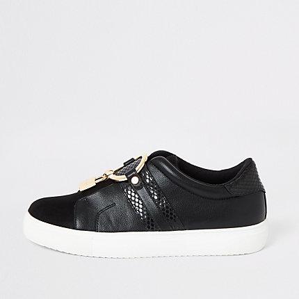 River Island Womens Padlock Slip On Plimsoll
